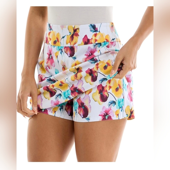 Zac & Rachel Colorful Floral Mini Skort #1217 - Picture 9 of 10